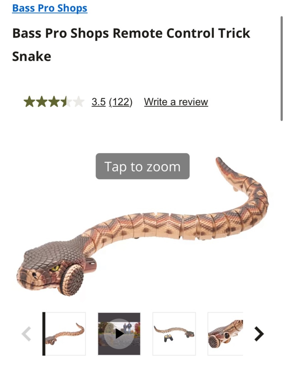 Remote Control Snake - Realistic Brown & Black Design